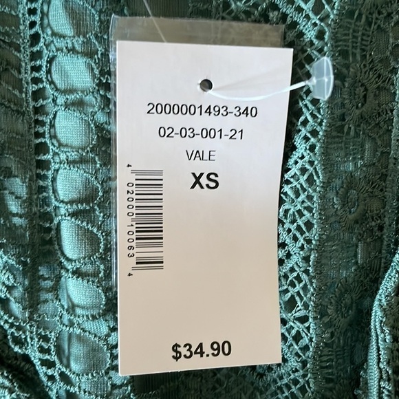 KISMET Vale Laurel Button Front Crochet Yoke Trim Sleeveless Top Extra Small - Picture 10 of 14